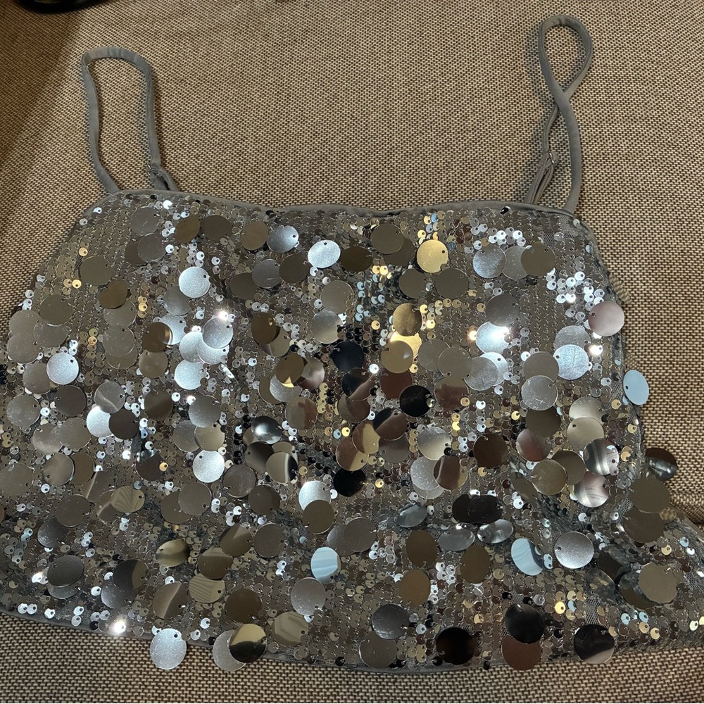 Silver Sequin Women's Top